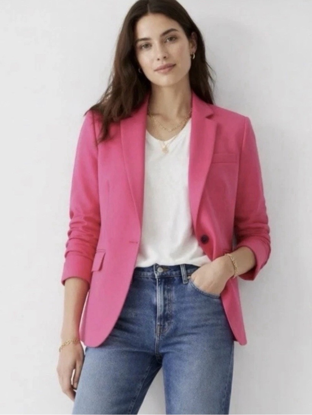 J.Crew New Two-Button Blazer in Flamingo Pink NWT